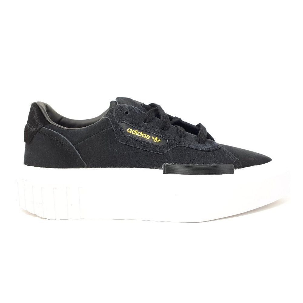 Adidas Hypersleek EE7037 Casual Platform Shoe Sneaker Womens 7.5 US Black White